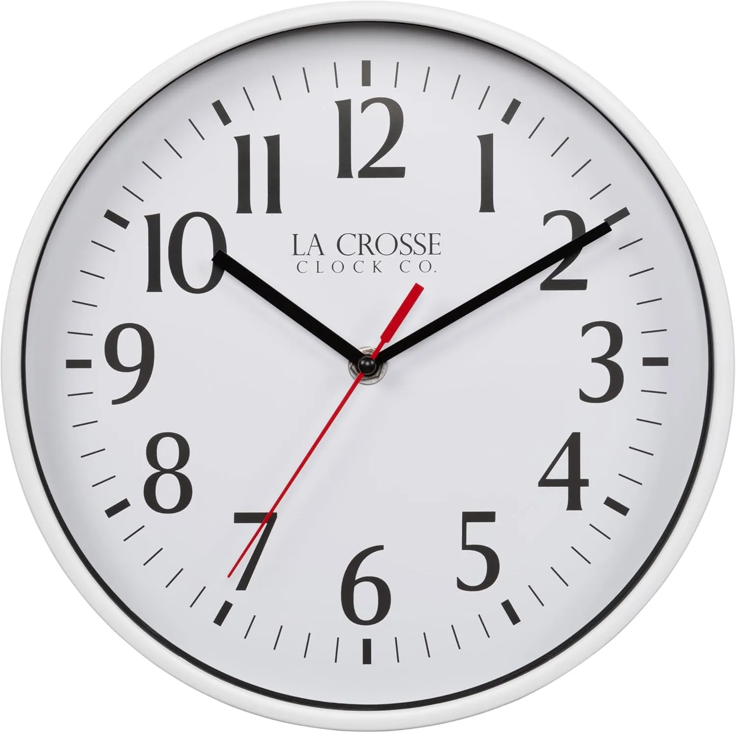 La Crosse 404-3025W 10-inch Basics Quartz Analog Wall Clock - White