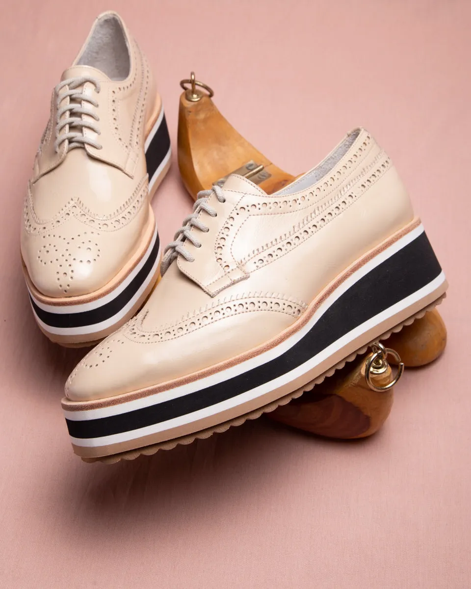 Lace-Up Milan Patent Nude