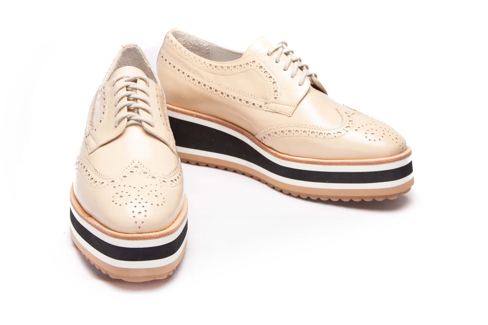 Lace-Up Milan Patent Nude