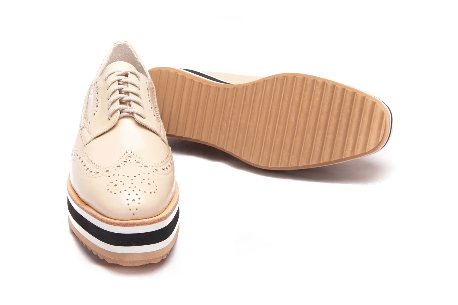 Lace-Up Milan Patent Nude