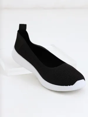 Ladies Knit Pump Sneaker - Black