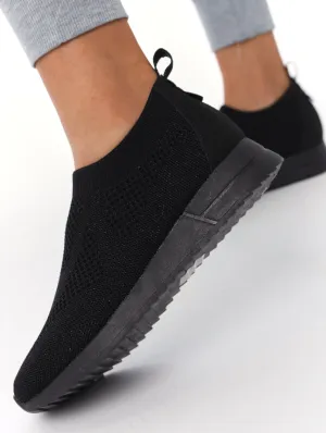 Ladies Knit Retro Sneaker - Blackmail