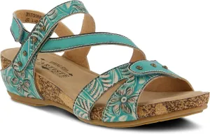 L'Artiste Women's Quilana Leather Ankle Strap Sandal