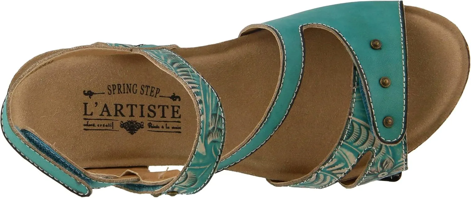 L'Artiste Women's Quilana Leather Ankle Strap Sandal