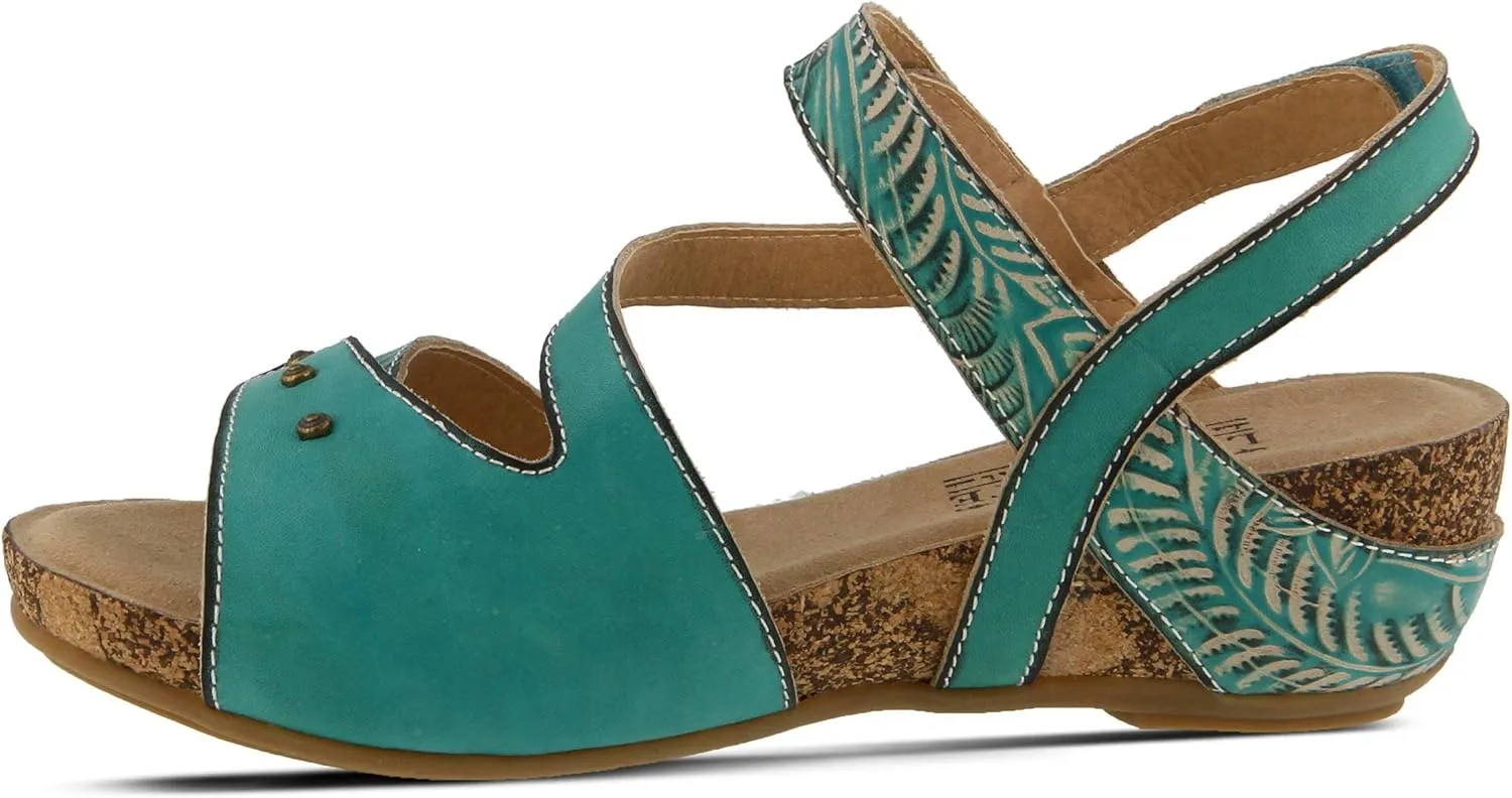 L'Artiste Women's Quilana Leather Ankle Strap Sandal