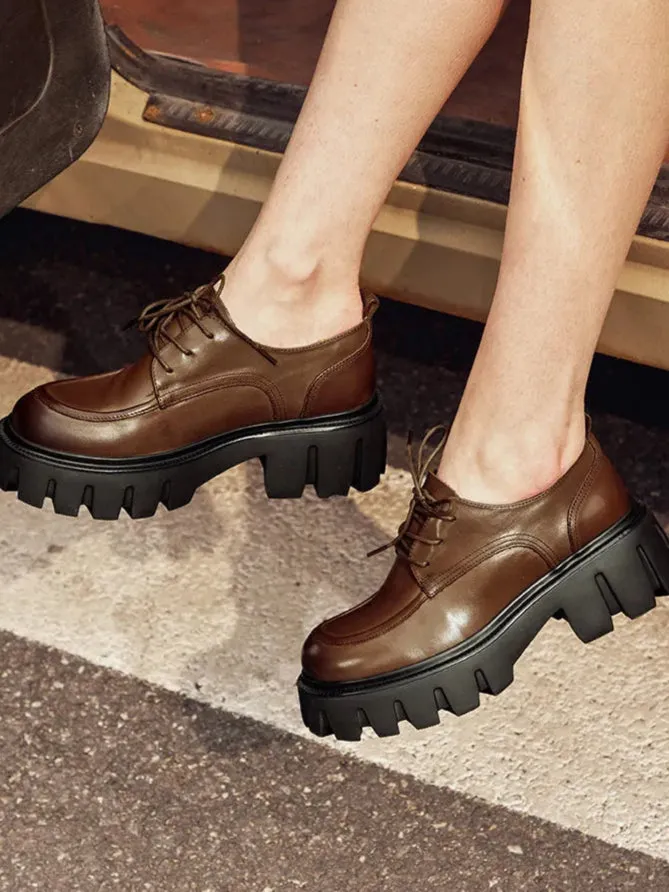 Leather Derby Flats