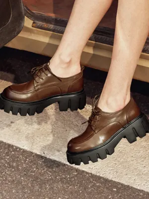 Leather Derby Flats