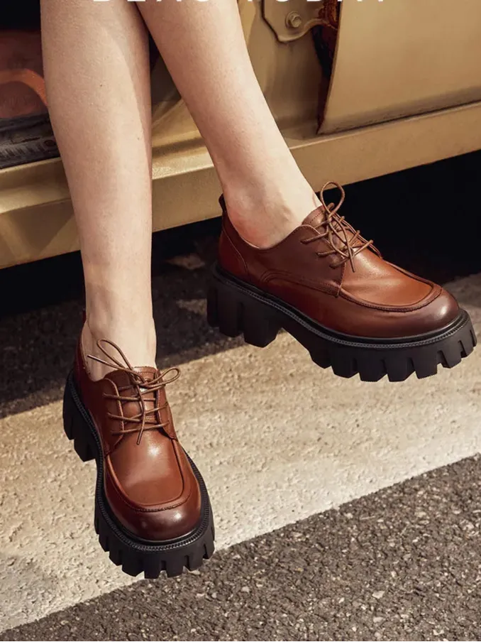 Leather Derby Flats