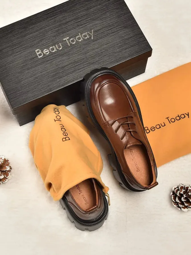 Leather Derby Flats