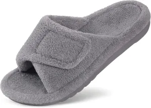 Litfun Orthopedic Slippers for Women with Arch Support Adjustable Open Toe House Shoes for Plantar Fasciitis