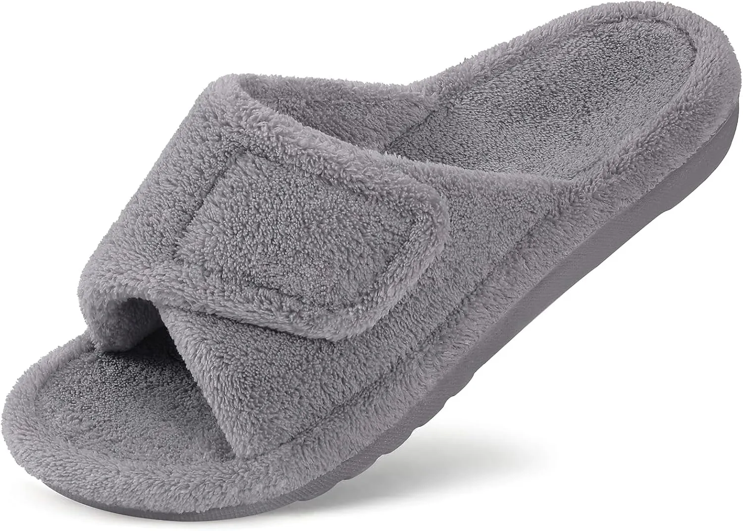 Litfun Orthopedic Slippers for Women with Arch Support Adjustable Open Toe House Shoes for Plantar Fasciitis