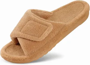 Litfun Women's Orthopedic Slippers with Arch Support Adjustable Open Toe House Shoes for Plantar Fasciitis