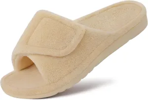 Litfun Women's Orthopedic Slippers with Arch Support Adjustable Open Toe House Shoes for Plantar Fasciitis