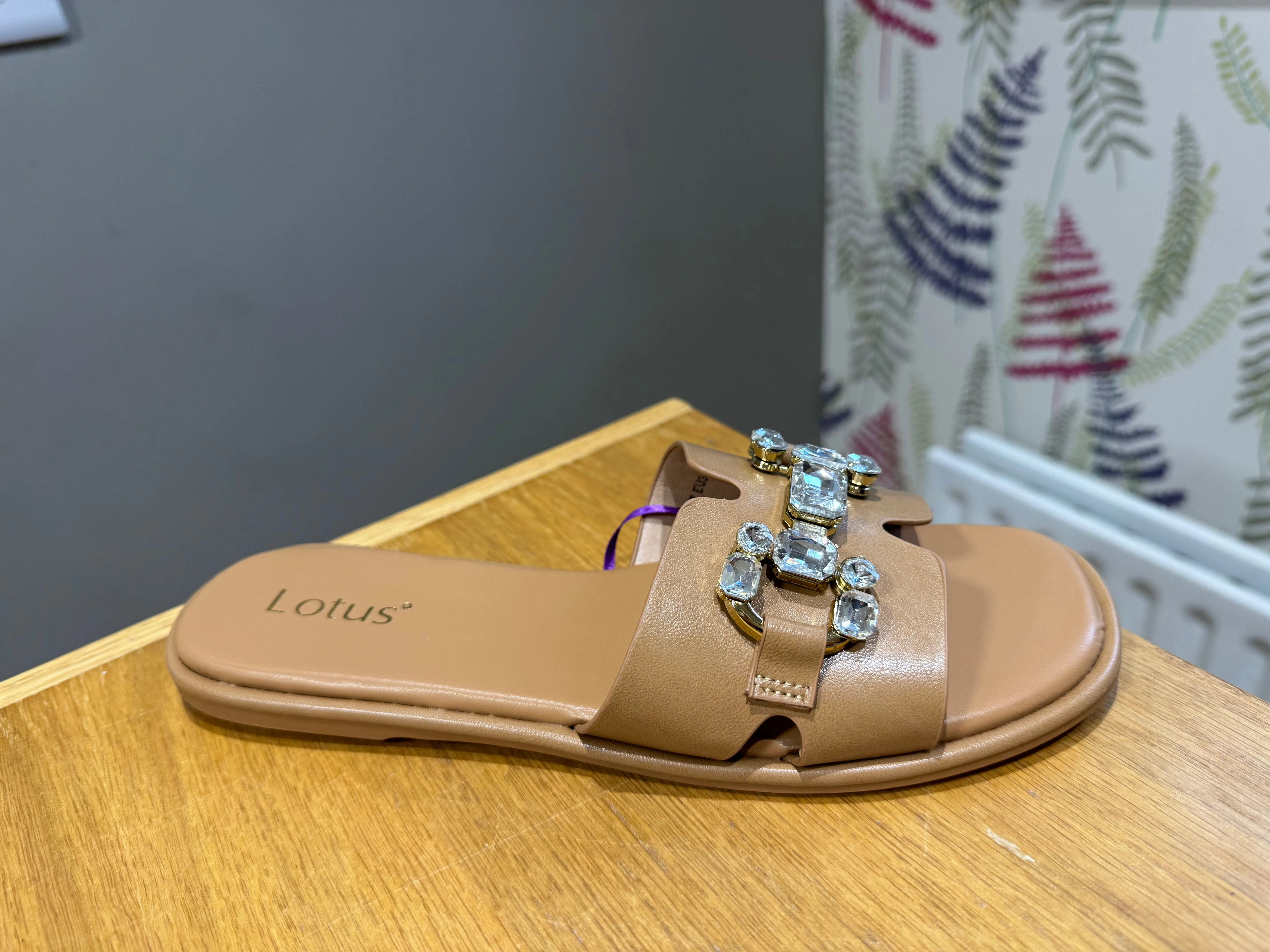 Lotus Fano Tan Jewelled Slider