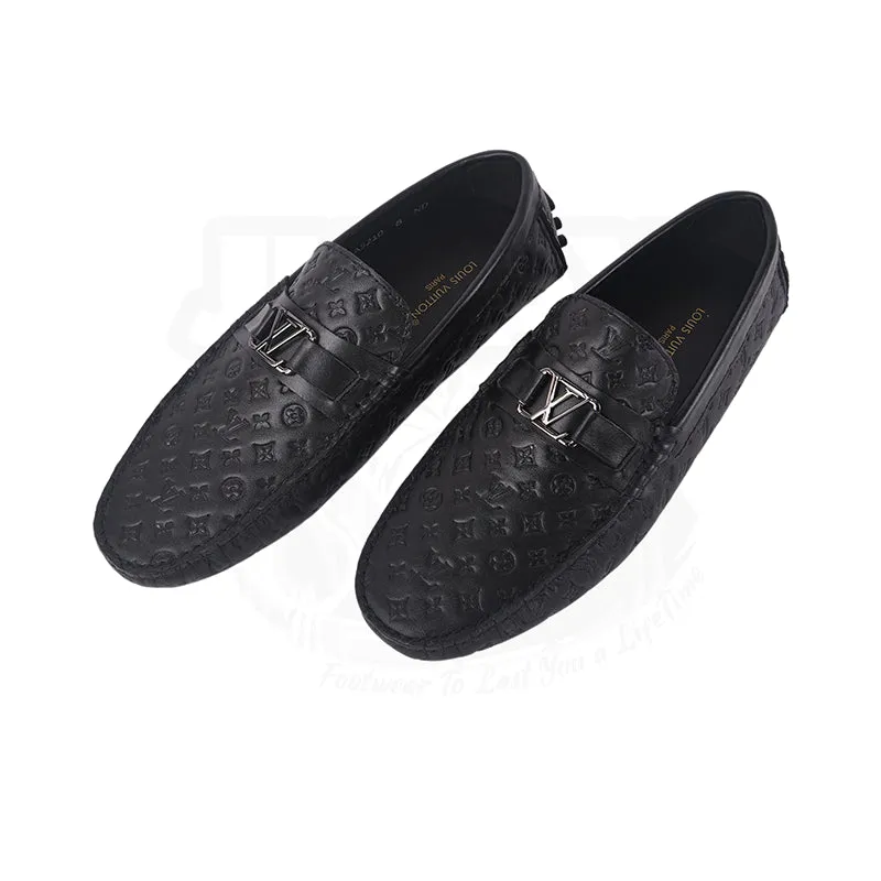 LOUI LEATHER LOAFER - BLACK EMBOSED (5210)
