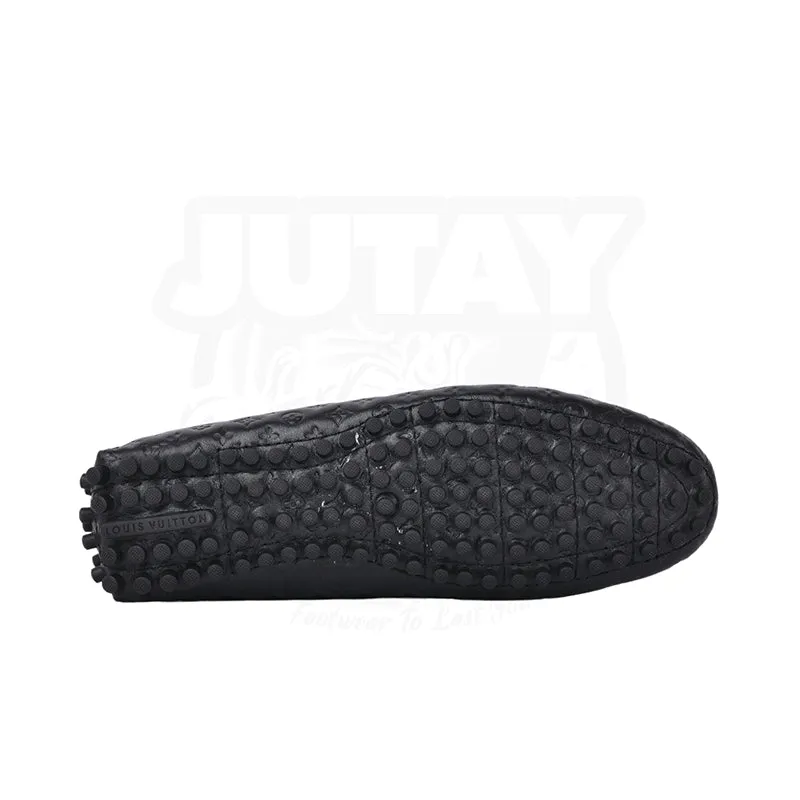 LOUI LEATHER LOAFER - BLACK EMBOSED (5210)