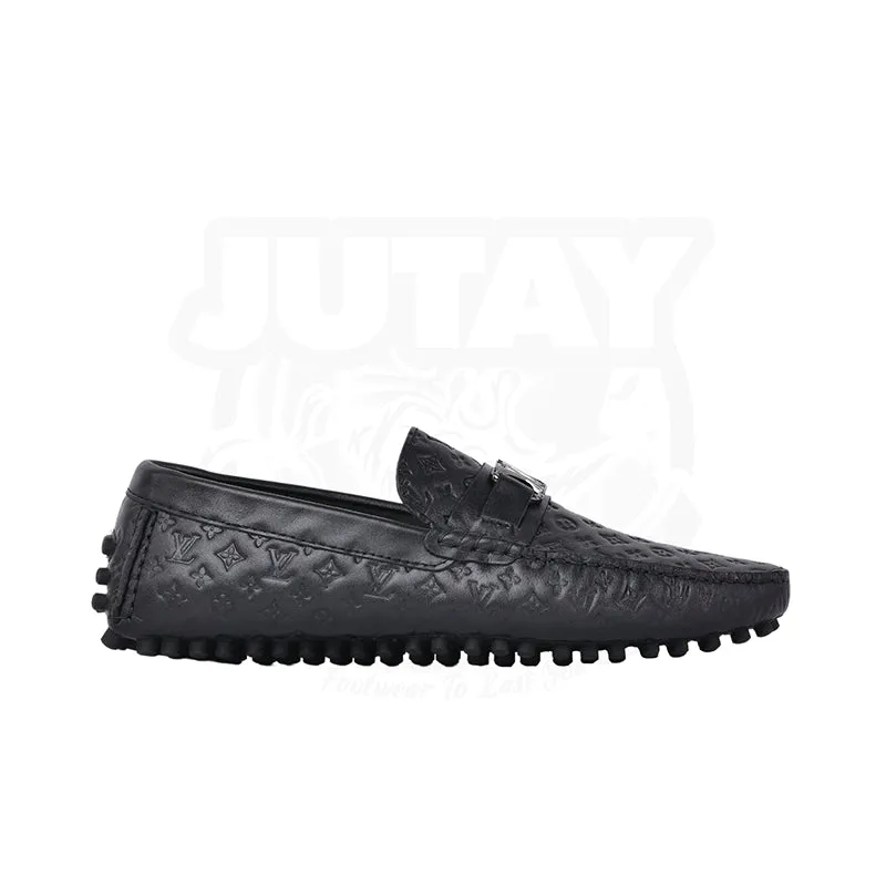 LOUI LEATHER LOAFER - BLACK EMBOSED (5210)