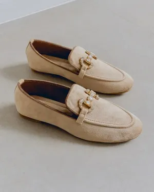 Luxury Velvet Loafers – Champagne