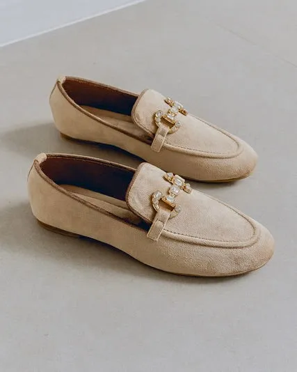 Luxury Velvet Loafers – Champagne