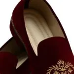 Maroon Suede Velvet Designer Shoes