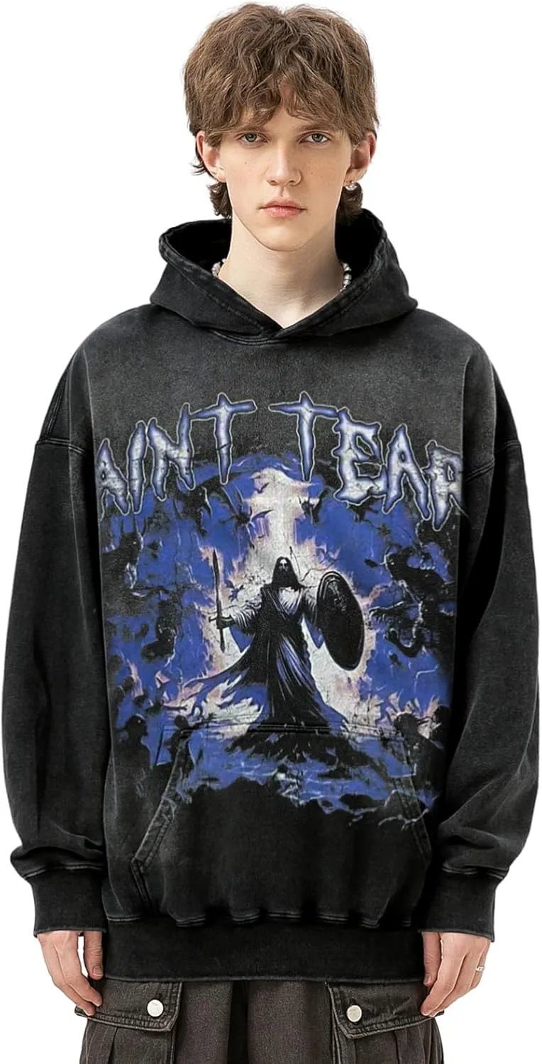 Men's 3D Graphic Print Hooded Casual Oversized Hoodies Pink&Grey Mix Special Color Long Sleeve For Unisex