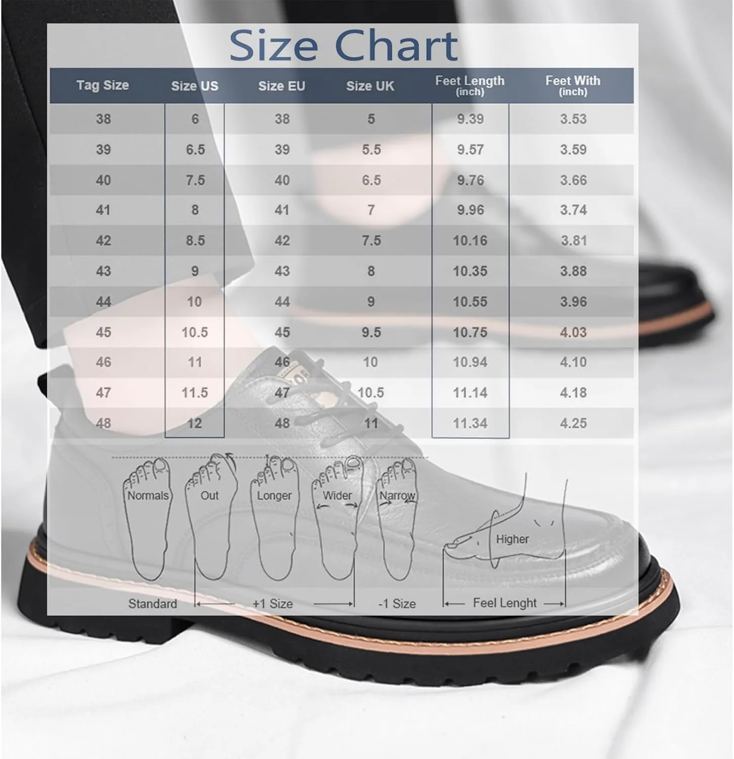 Men's Leather Lace Up Platform Oxfords Comfortable Round Toe Hand-Sewn Soft Non-Slip Dress Shoes Business Work Formal Derby Shoes