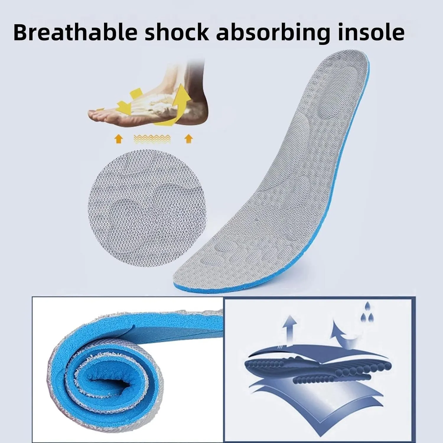 Men's Orthopedic Hollow-Out Summer Sandals, Slip On Mesh Shoes Sandals Breathable, Knit Mesh Walking Beach Sandals with Arch Support