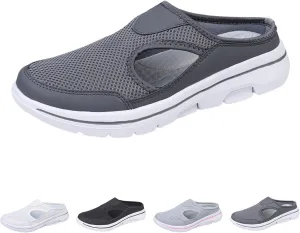Men's Orthopedic Hollow-Out Summer Sandals, Slip On Mesh Shoes Sandals Breathable, Knit Mesh Walking Beach Sandals with Arch Support
