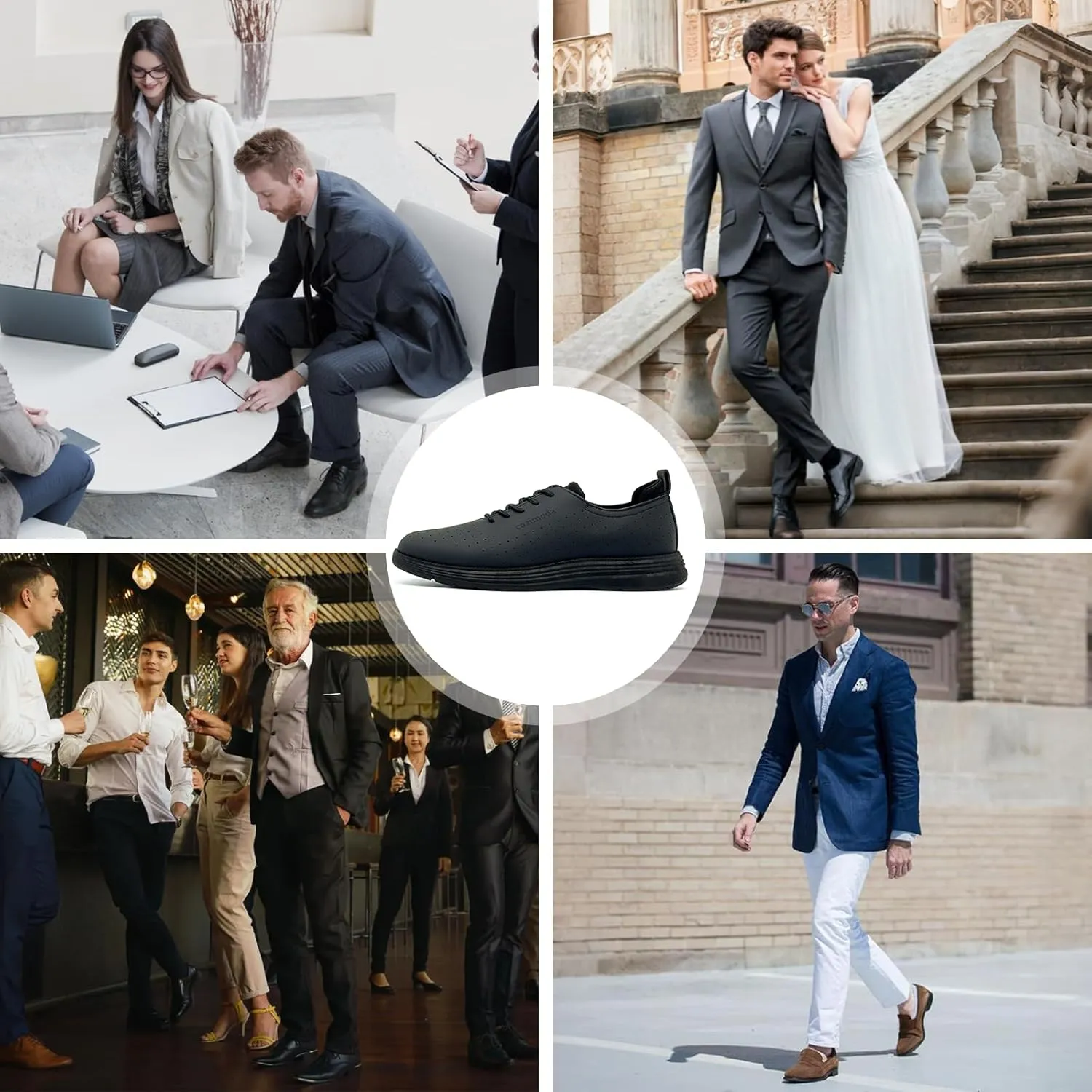 Men's Oxfords Shoes Dress Shoes Classic Business Casual Shoes, Dress Sneakers Formal Lace Up Derby Sneakers for Men