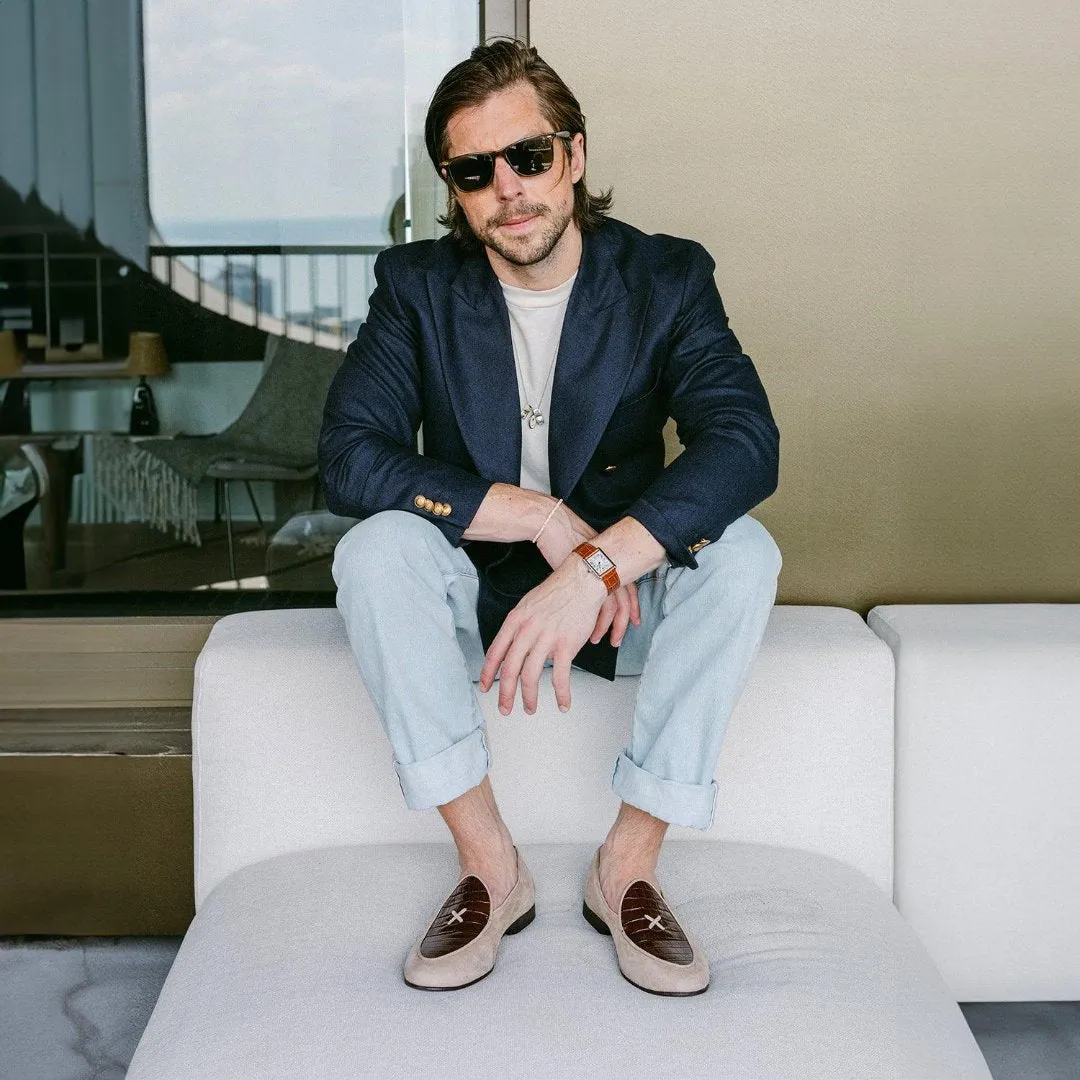 Men's Sandstone Croc Milano Loafer From Del Toro Shoes