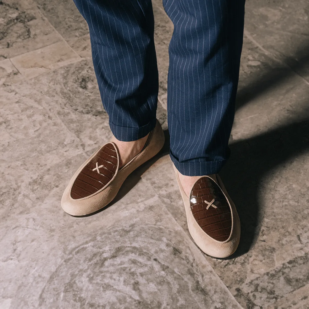 Men's Sandstone Croc Milano Loafer From Del Toro Shoes
