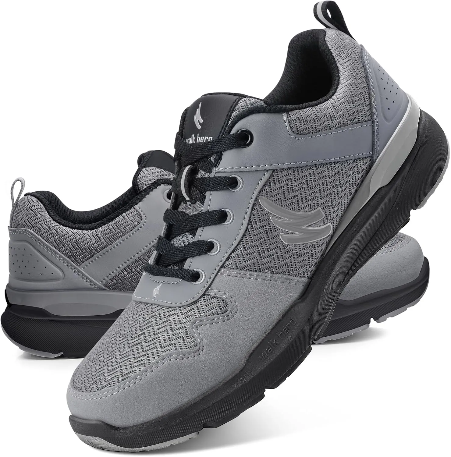 Mens Walking Shoes for Plantar Fasciitis, Orthopedic Sneakers for Men with Arch Support, Comfortable Casual Shoes for Pain Relief with Non Slip Rubber Sole