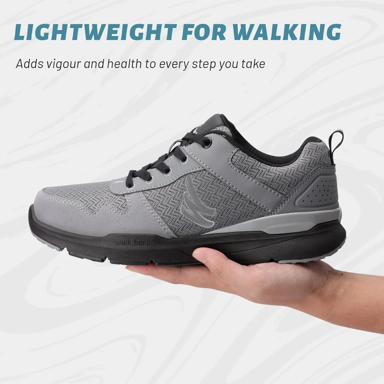 Mens Walking Shoes for Plantar Fasciitis, Orthopedic Sneakers for Men with Arch Support, Comfortable Casual Shoes for Pain Relief with Non Slip Rubber Sole