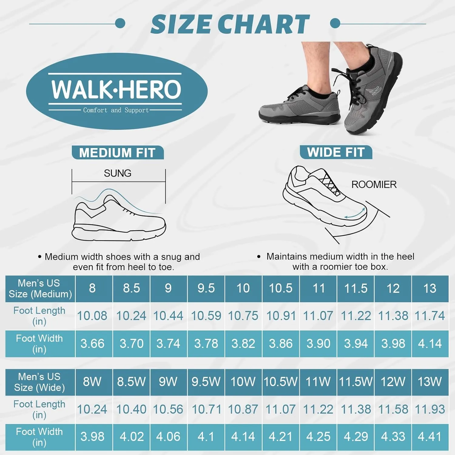 Mens Walking Shoes for Plantar Fasciitis, Orthopedic Sneakers for Men with Arch Support, Comfortable Casual Shoes for Pain Relief with Non Slip Rubber Sole