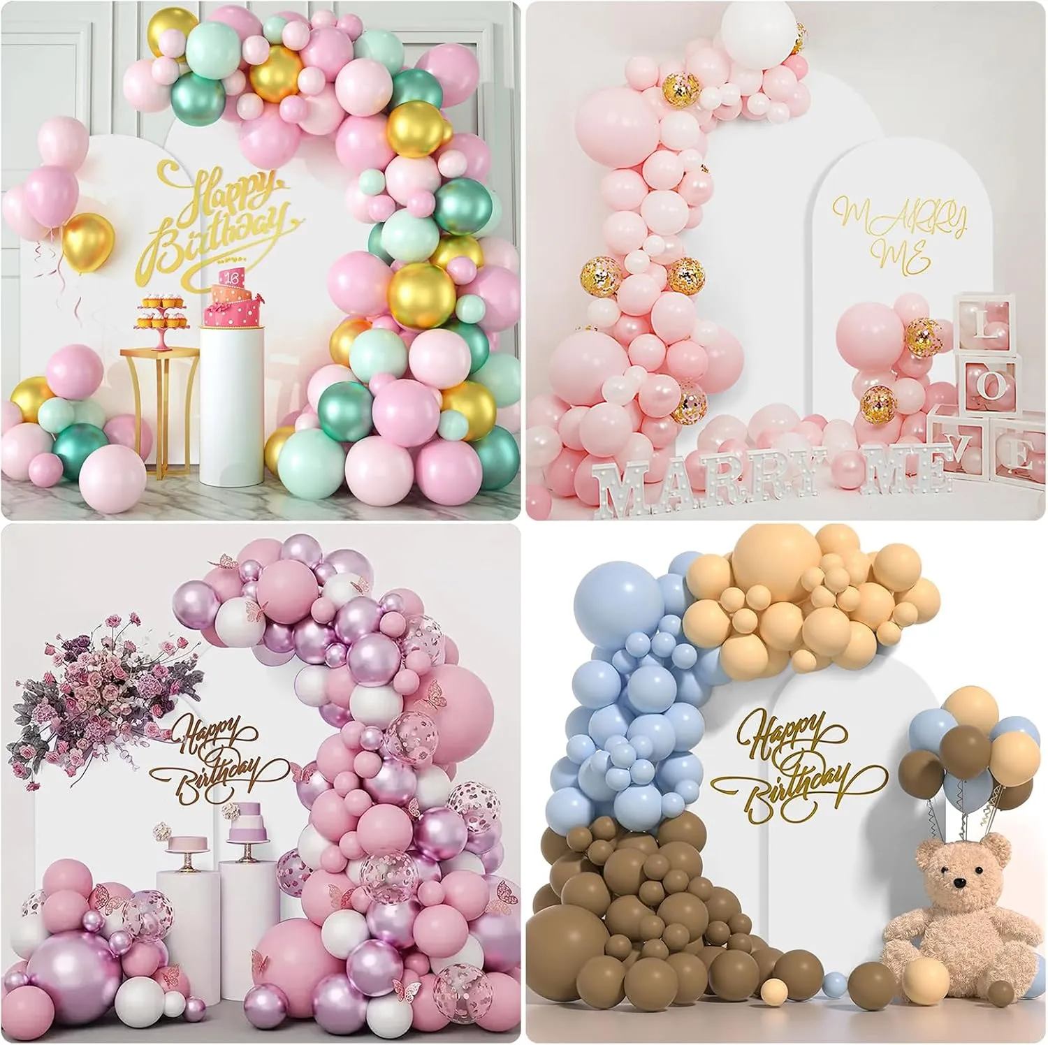 Metal Arch Backdrop Stand Set of 2 With Cover, (7.2FT 6FT) Gold Wedding Arch Stand Balloon Arched Frame for Birthday Party Baby Shower Graduation Ceremony Decoration