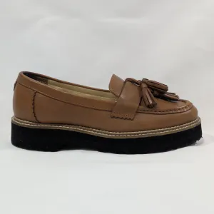 Moda In Pelle Elvite Chunky Sole Tassel Loafers – Tan Leather Size: UK 5 / EU 38 / US 7