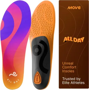 MOVE All Day Comfort Insole - Extra Plush Foam Insole for Stress Reduction on Feet, Knees, Back, Shock Absorbing, Walking, Foot Cushion, Comfort, Arch Support, and Work Boots (M11-11.5/WM12.5-13)