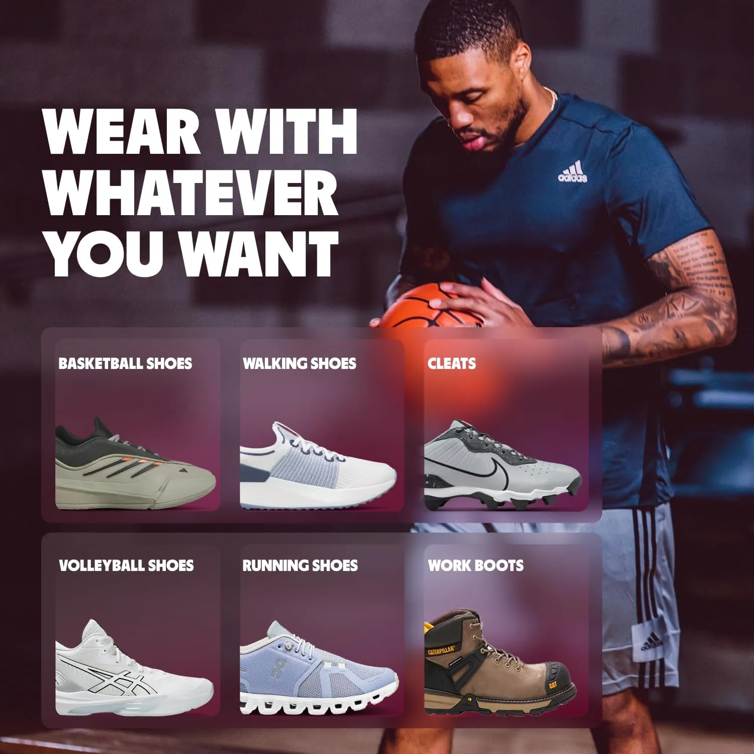 MOVE Game Day Pro- Ultimate Performance Sports Insoles for Basketball, Volleyball, Football, Tennis, Athletics, Baseball, Running, and Active Lifestyle. Extra Shock Absorption (M 4-4.5/WM 5.5-6)