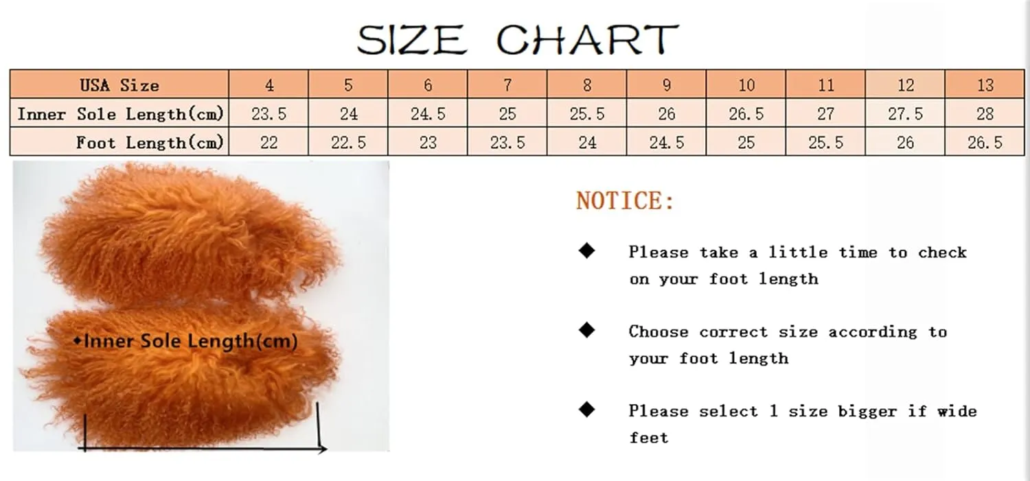 MSS1 Real Mongolian Sheep Fur Slippers Closed Toe For Women Girls Furry Big Fluffy Outdoor Beach Flat Luxury Slides Sliders With Tibetan Fur Long Curly Hair (8, Pink)