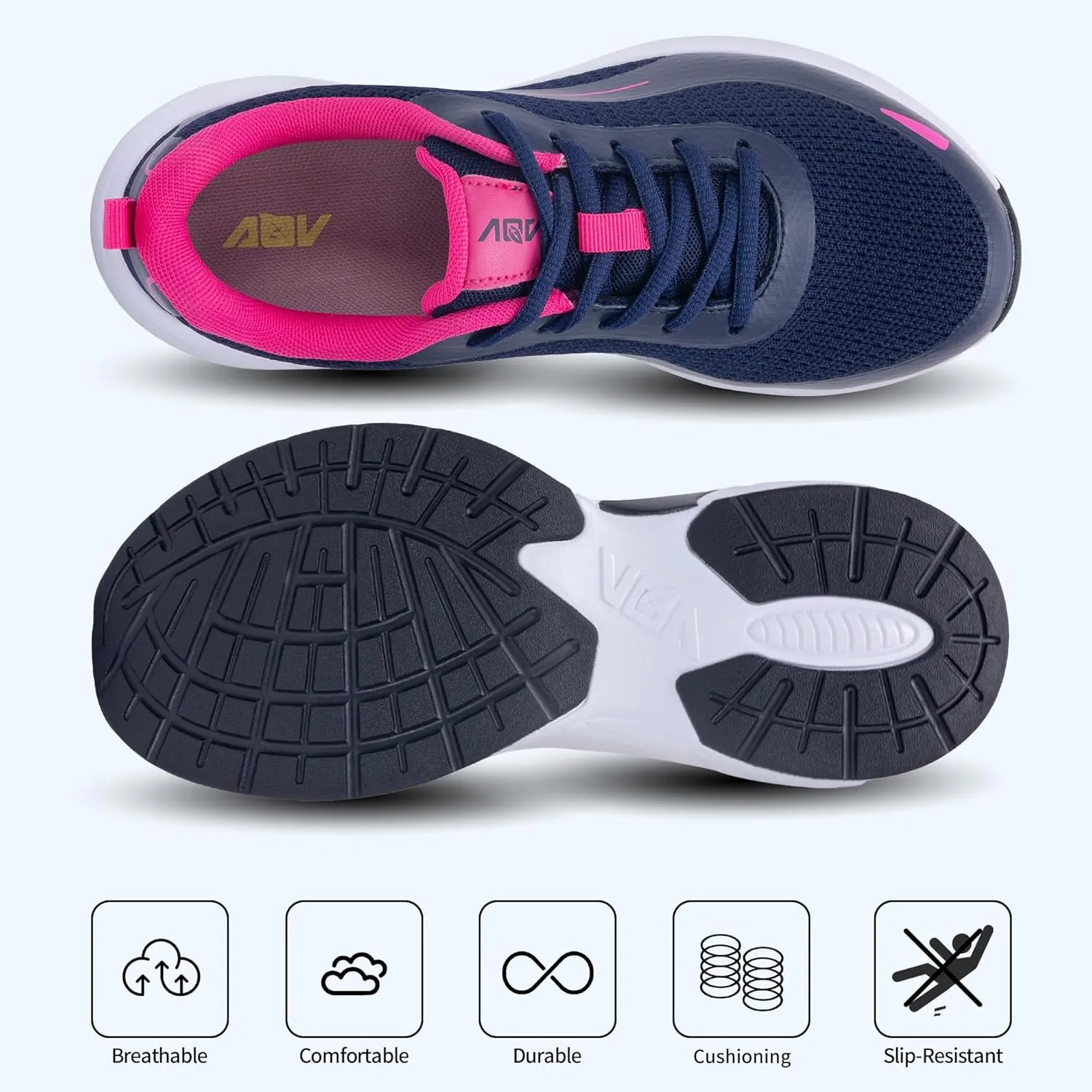 N BESUNEW Womens Walking Shoes for Plantar Fasciitis Arch Support Orthotic Tennis Sneakers Athletic Running Shoes US 6.5-11