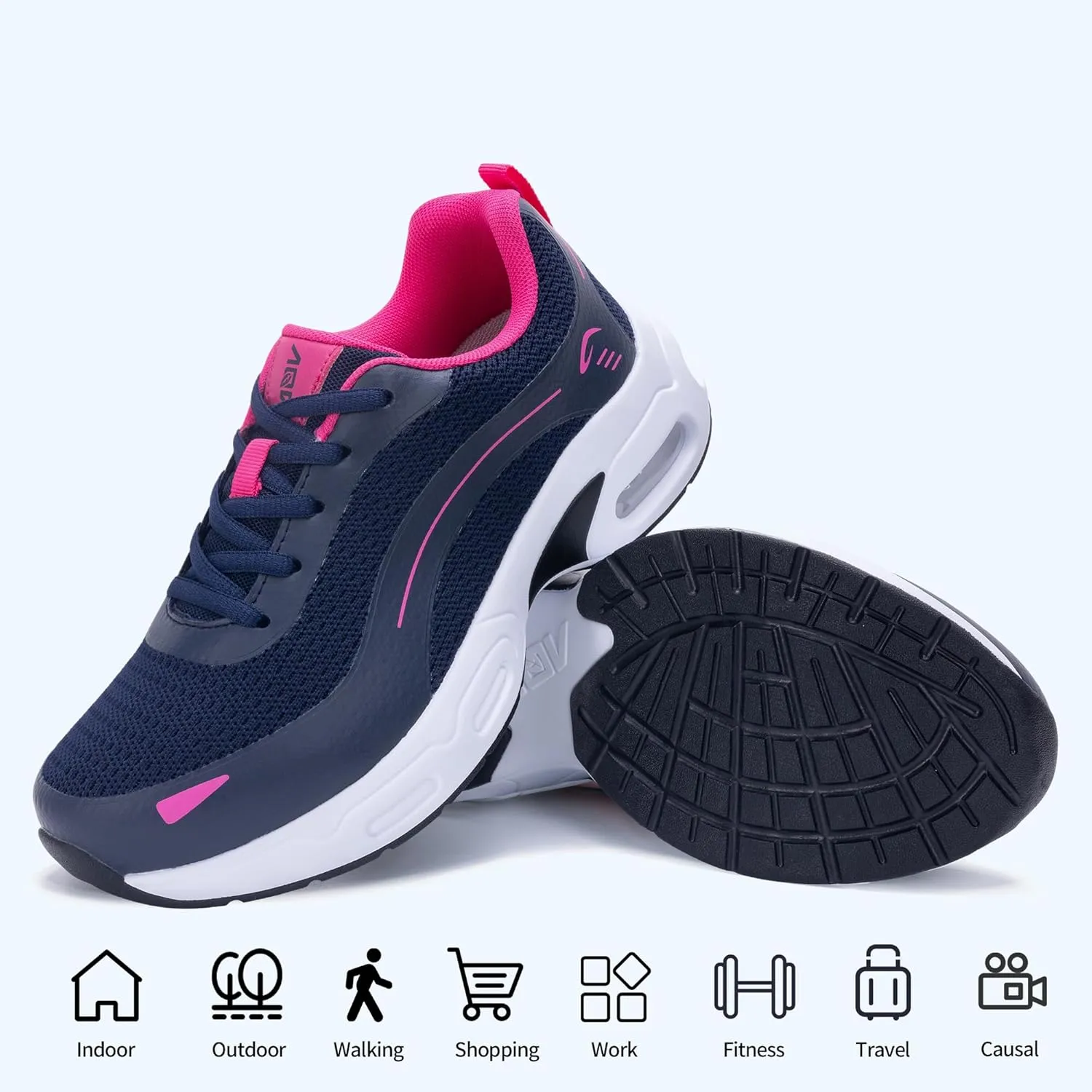 N BESUNEW Womens Walking Shoes for Plantar Fasciitis Arch Support Orthotic Tennis Sneakers Athletic Running Shoes US 6.5-11