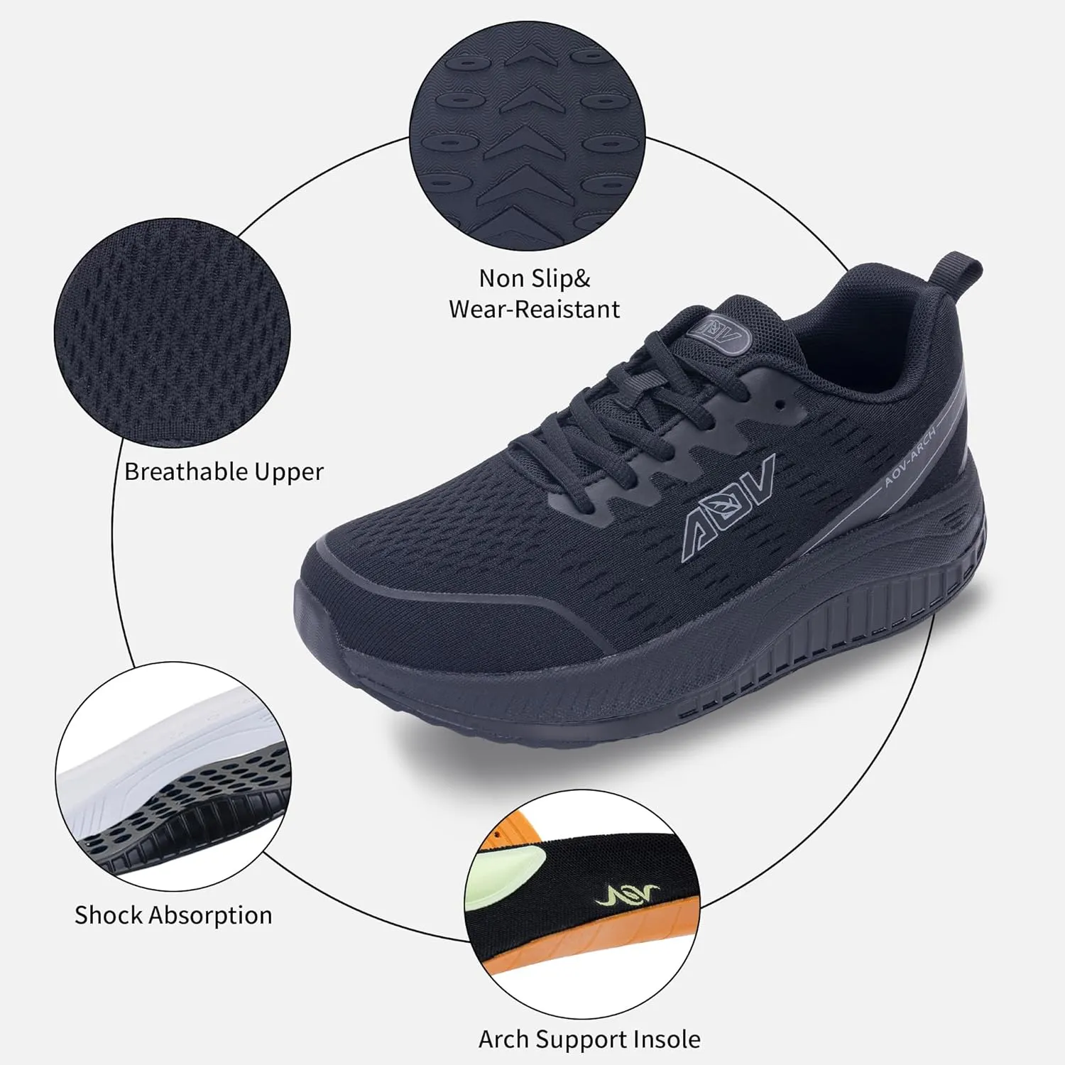 N BESUNEW Womens Walking Shoes with Arch Support Plantar Fasciitis Orthotic Running Sneakers Athletic Tennis Shoes for Foot Pain Relief US 6.5-11