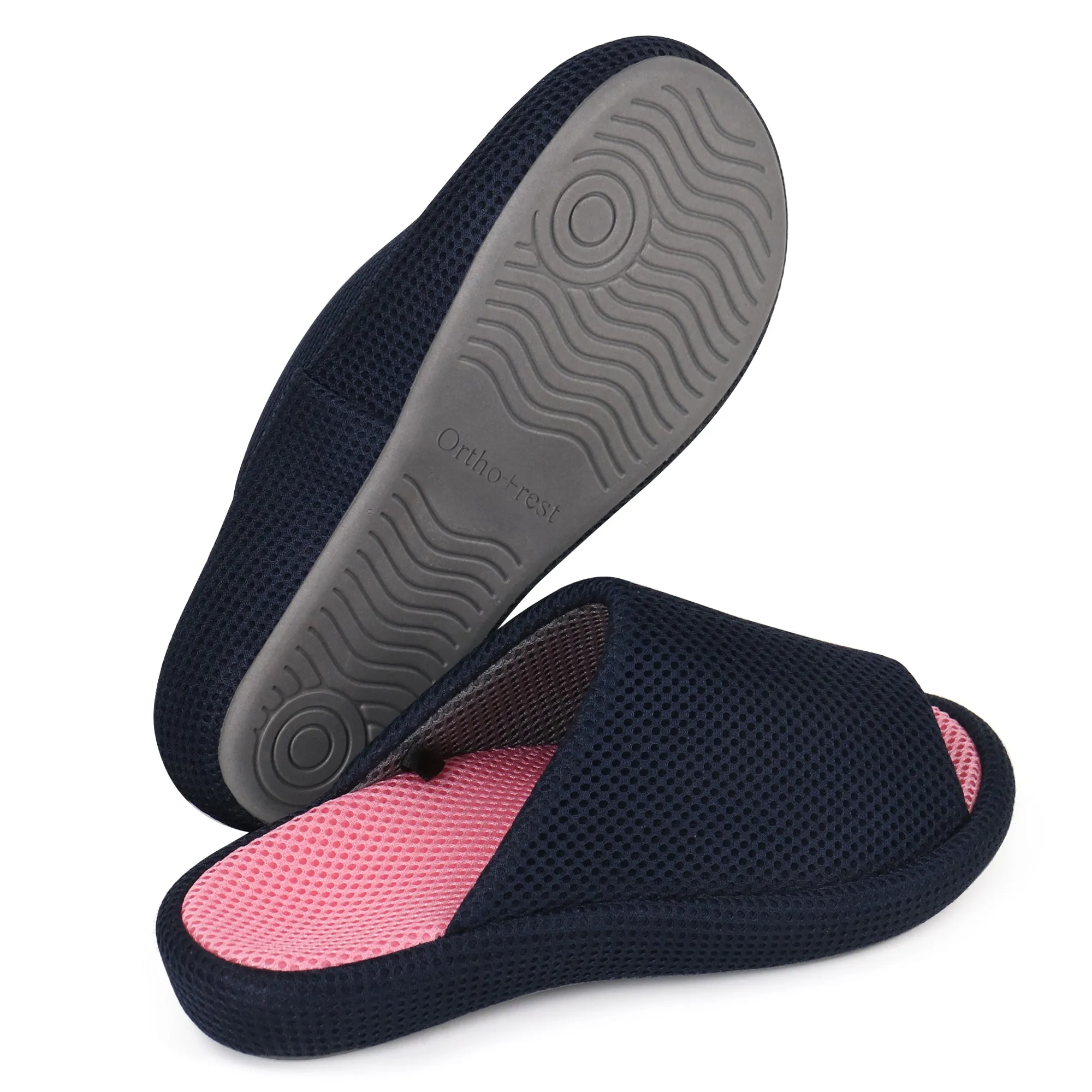 Navy Slipper Arch Support-Kara