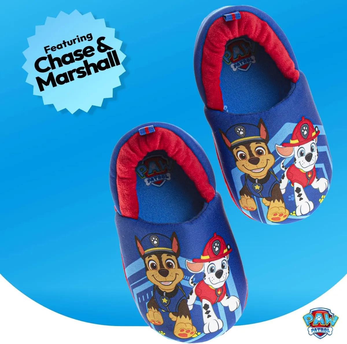 Nickelodeon Paw Patrol and SpongeBob Squarepants Slippers - Sponge Bob Chase Marshall Slipper Sandals - Plush Lightweight Warm indoor Comfort Soft Aline House Sandal (Toddler/Little Kid/Big Kid)