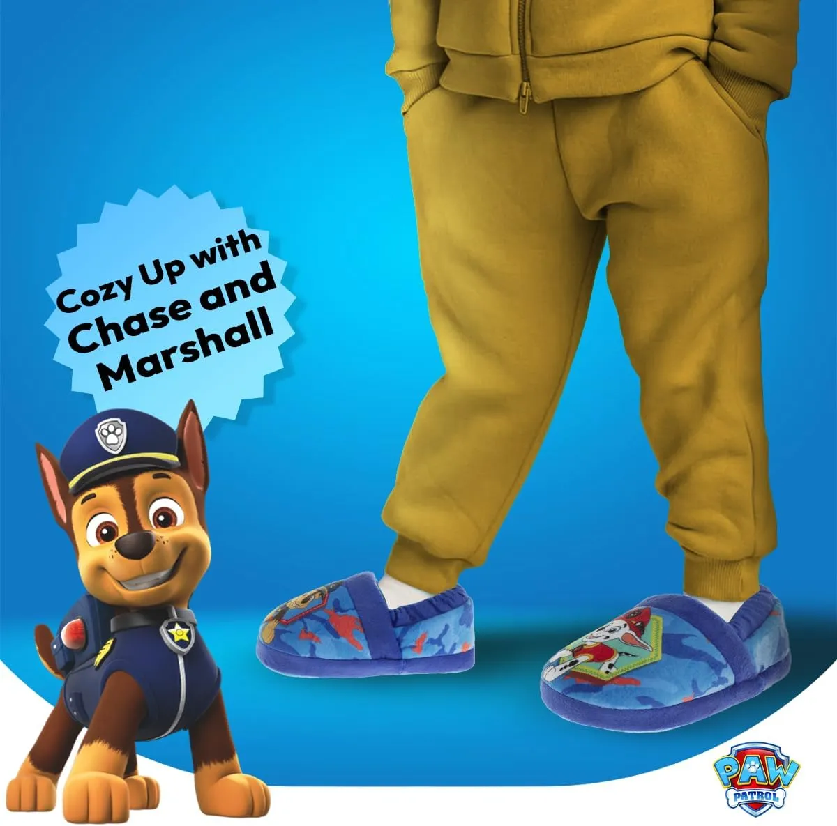 Nickelodeon Paw Patrol and SpongeBob Squarepants Slippers - Sponge Bob Chase Marshall Slipper Sandals - Plush Lightweight Warm indoor Comfort Soft Aline House Sandal (Toddler/Little Kid/Big Kid)