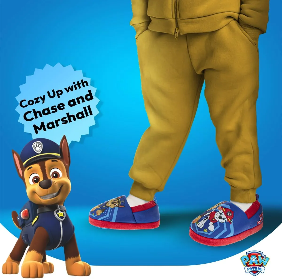 Nickelodeon Paw Patrol and SpongeBob Squarepants Slippers - Sponge Bob Chase Marshall Slipper Sandals - Plush Lightweight Warm indoor Comfort Soft Aline House Sandal (Toddler/Little Kid/Big Kid)