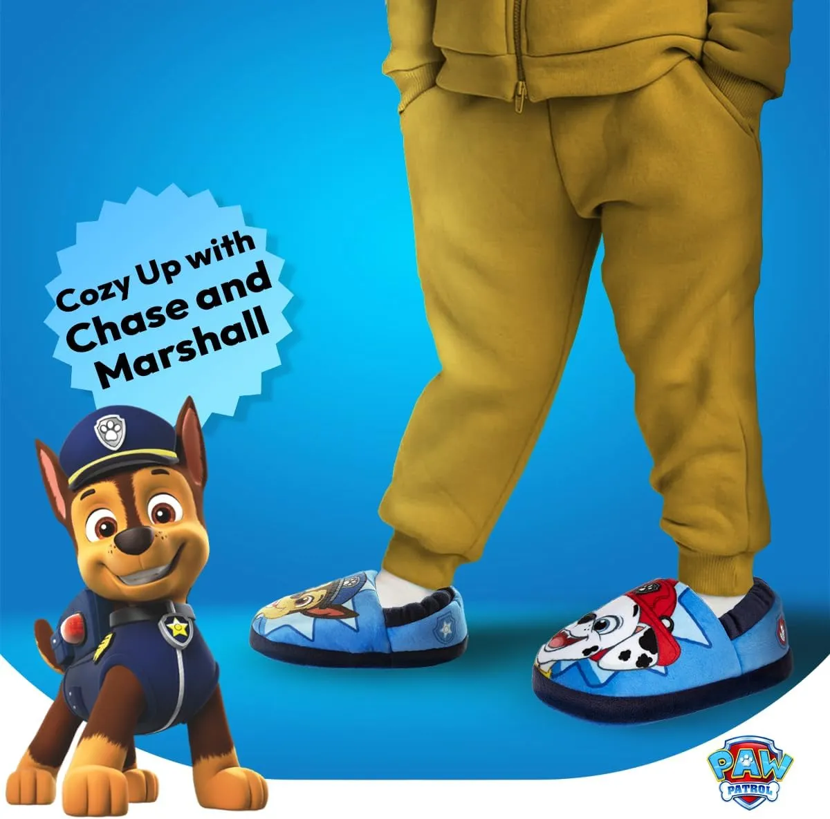 Nickelodeon Paw Patrol and SpongeBob Squarepants Slippers - Sponge Bob Chase Marshall Slipper Sandals - Plush Lightweight Warm indoor Comfort Soft Aline House Sandal (Toddler/Little Kid/Big Kid)