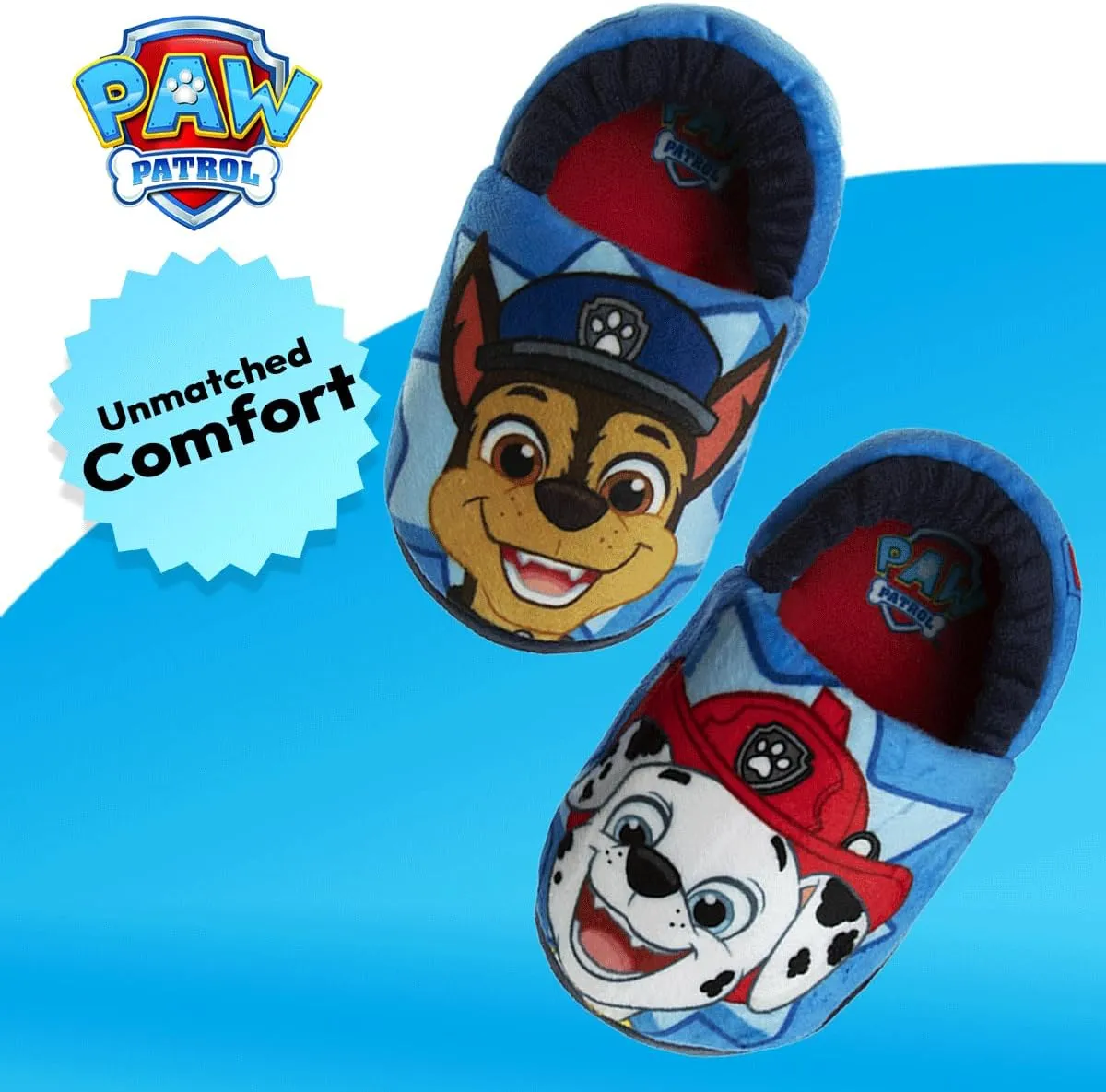 Nickelodeon Paw Patrol and SpongeBob Squarepants Slippers - Sponge Bob Chase Marshall Slipper Sandals - Plush Lightweight Warm indoor Comfort Soft Aline House Sandal (Toddler/Little Kid/Big Kid)
