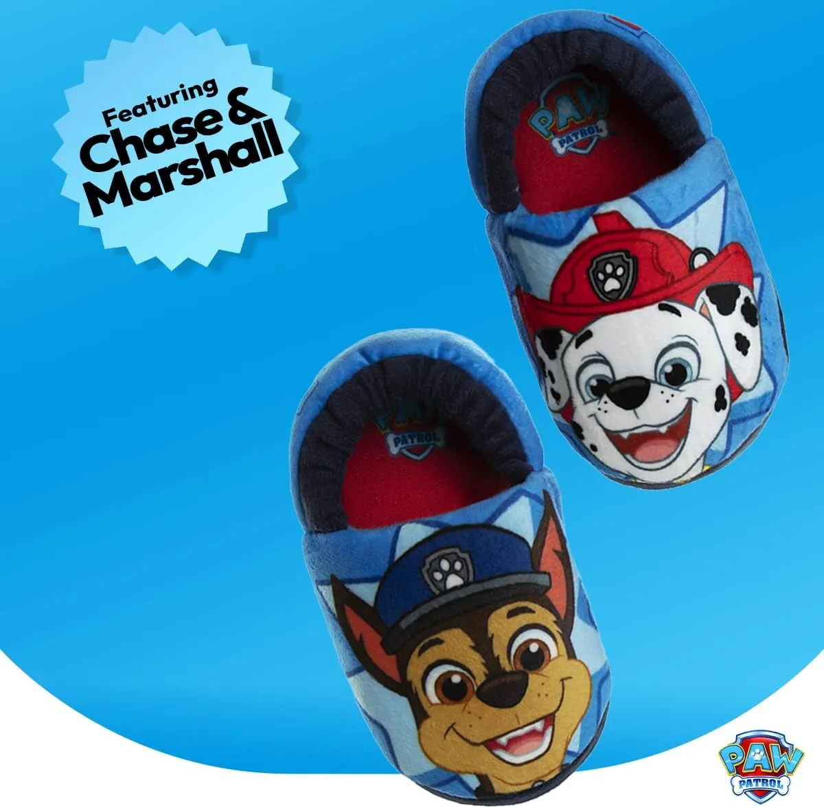 Nickelodeon Paw Patrol and SpongeBob Squarepants Slippers - Sponge Bob Chase Marshall Slipper Sandals - Plush Lightweight Warm indoor Comfort Soft Aline House Sandal (Toddler/Little Kid/Big Kid)