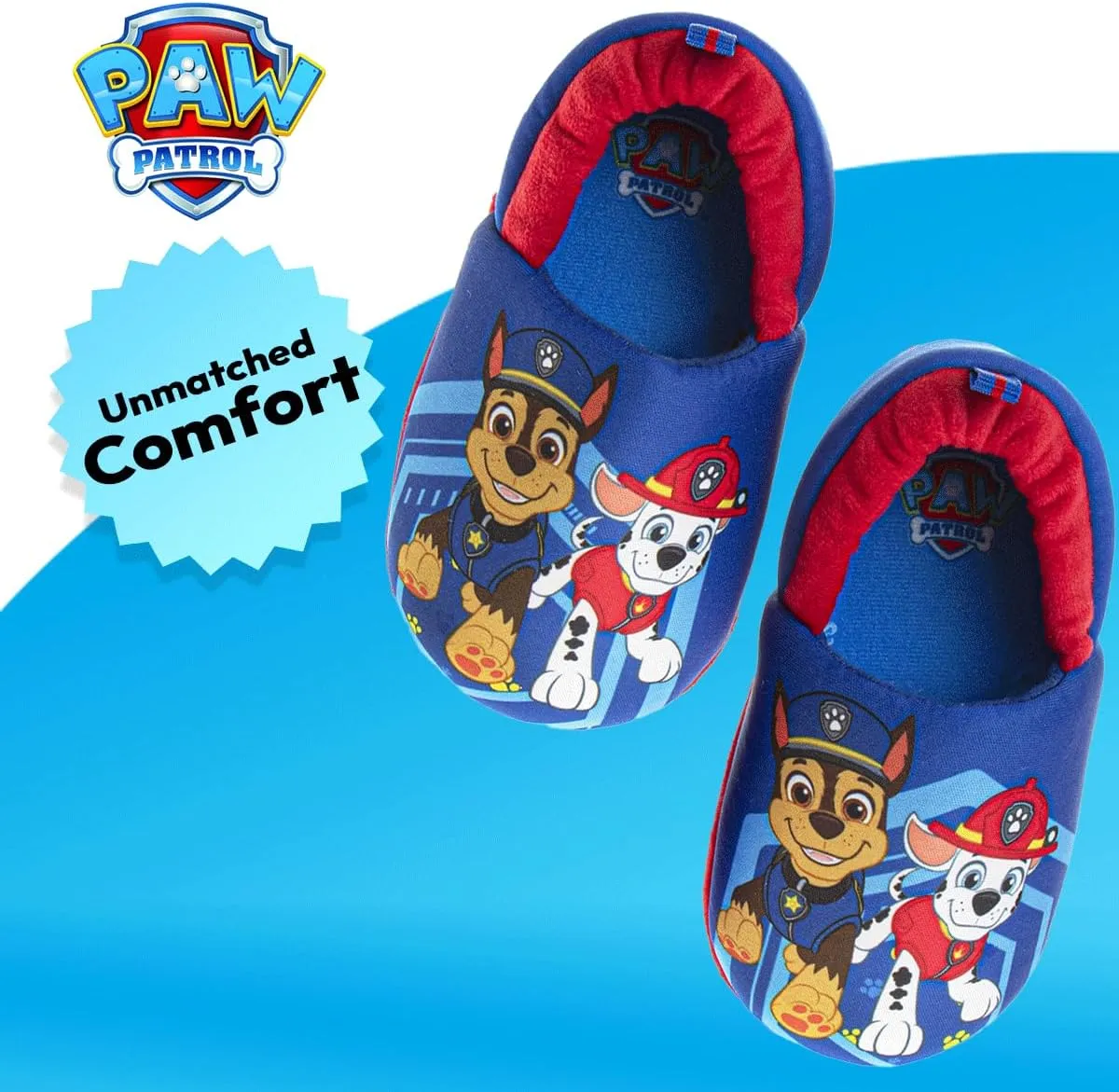 Nickelodeon Paw Patrol and SpongeBob Squarepants Slippers - Sponge Bob Chase Marshall Slipper Sandals - Plush Lightweight Warm indoor Comfort Soft Aline House Sandal (Toddler/Little Kid/Big Kid)